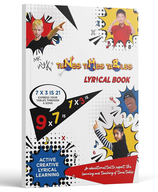 Tunes Times Tables Master Multiplication with Lyrical Times Table Workbook, Interactive Learning Book, Perfect KS2 & KS3 Activity, A4 Sized Workbook - Ages 5-11